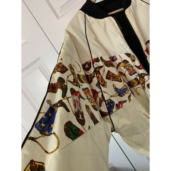 Vintage Bee-Wild Boots Jacket Men’s Sz XL‎ USA Bomber Beige Rare - Picture 4 of 8